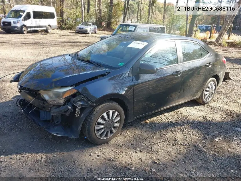 2T1BURHE2GC688116 2016 Toyota Corolla L