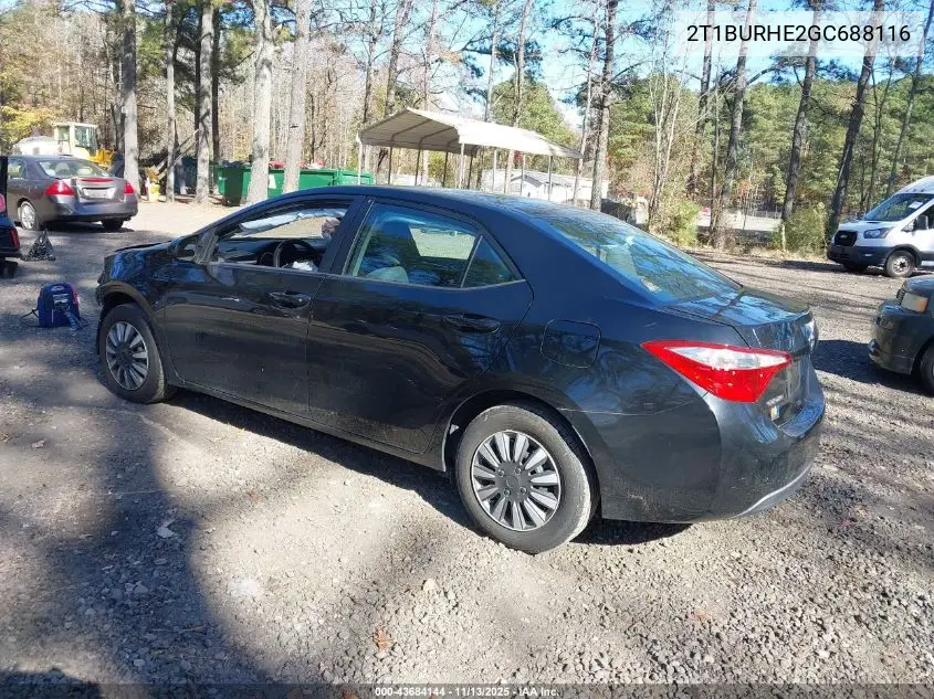 2T1BURHE2GC688116 2016 Toyota Corolla L