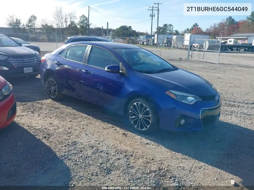 2T1BURHE6GC544049 2016 Toyota Corolla S Plus