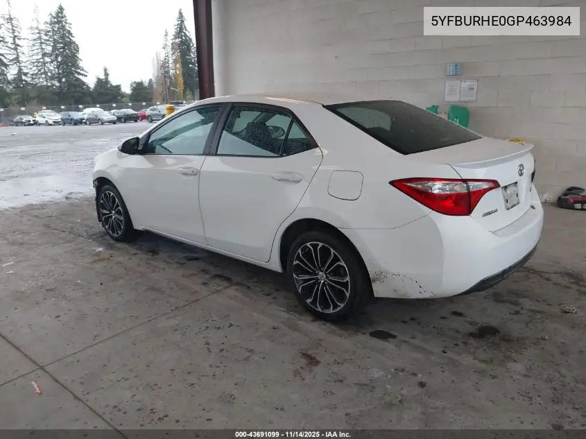 5YFBURHE0GP463984 2016 Toyota Corolla S Plus