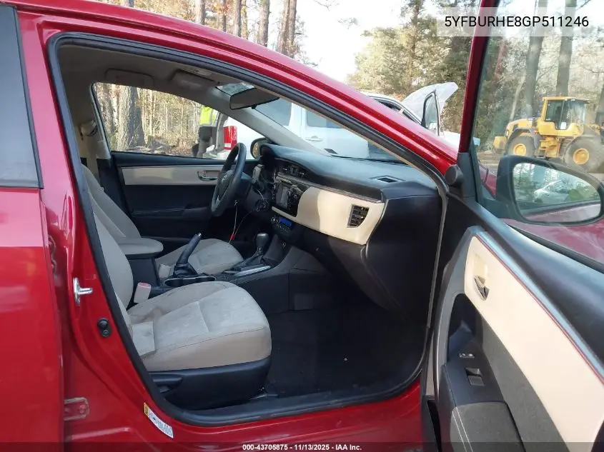 5YFBURHE8GP511246 2016 Toyota Corolla Le