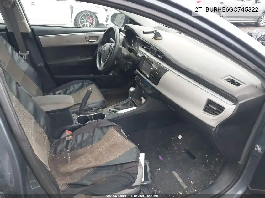 2T1BURHE6GC745322 2016 Toyota Corolla Le