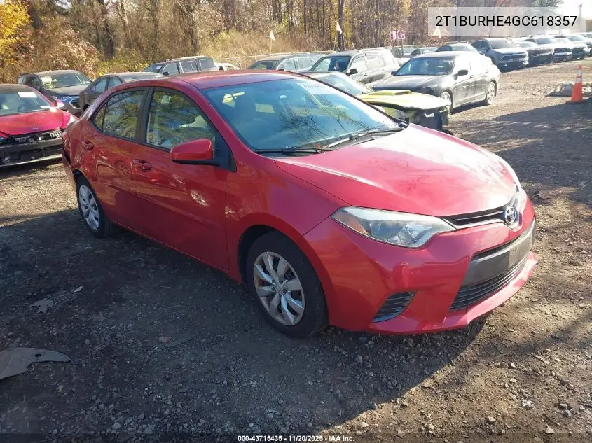 2T1BURHE4GC618357 2016 Toyota Corolla Le