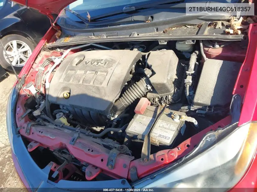 2T1BURHE4GC618357 2016 Toyota Corolla Le