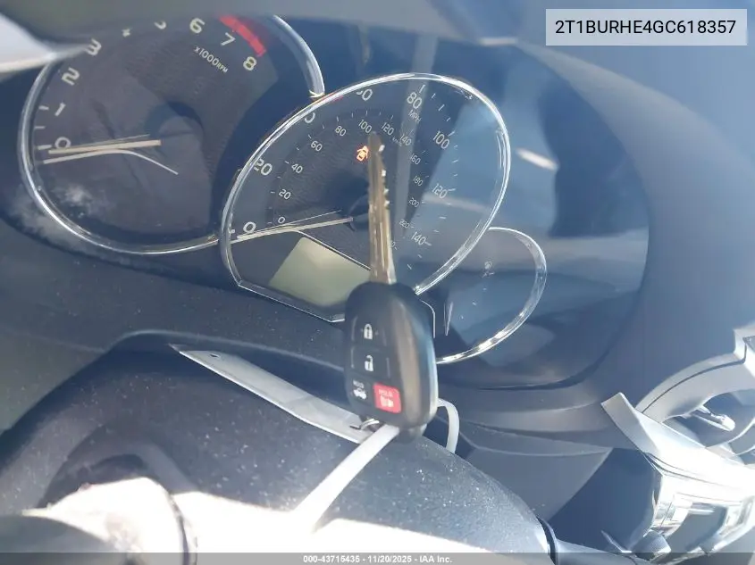 2T1BURHE4GC618357 2016 Toyota Corolla Le
