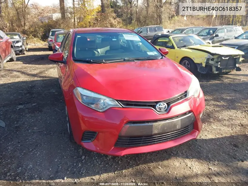 2T1BURHE4GC618357 2016 Toyota Corolla Le