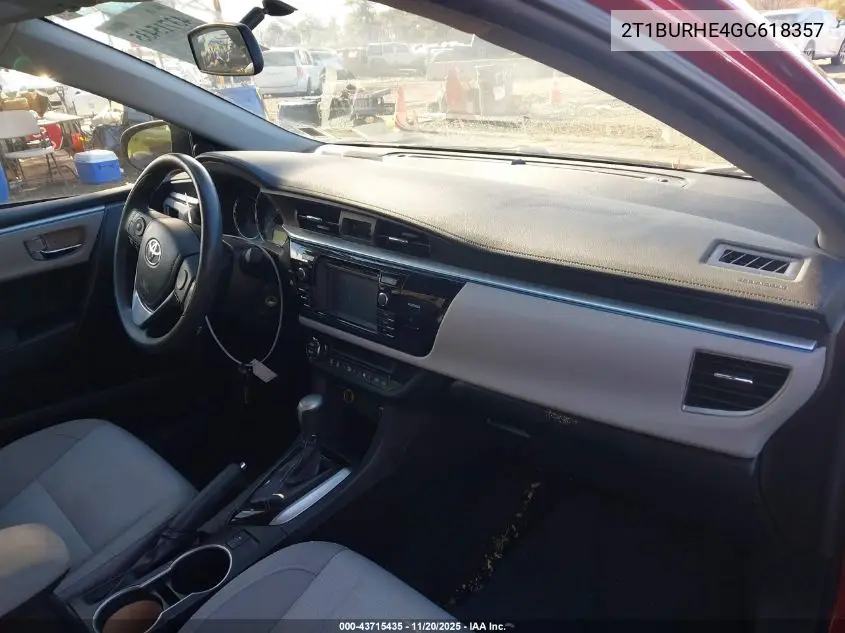 2T1BURHE4GC618357 2016 Toyota Corolla Le
