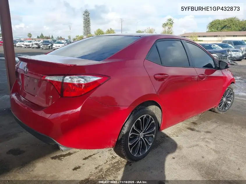 5YFBURHE1GP432873 2016 Toyota Corolla S Plus