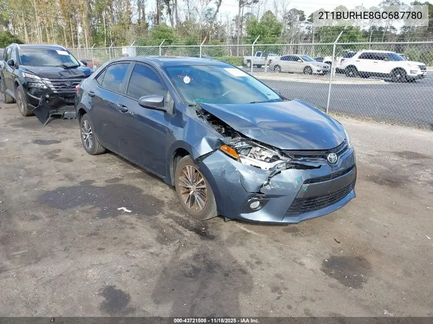 2T1BURHE8GC687780 2016 Toyota Corolla Le Plus