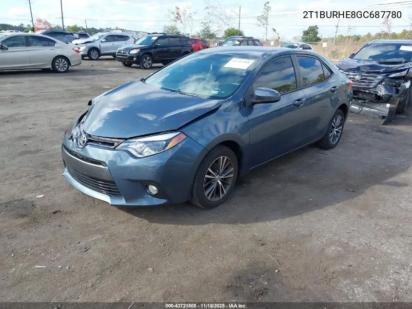2T1BURHE8GC687780 2016 Toyota Corolla Le Plus