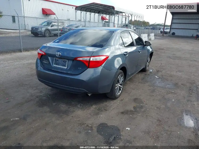 2T1BURHE8GC687780 2016 Toyota Corolla Le Plus
