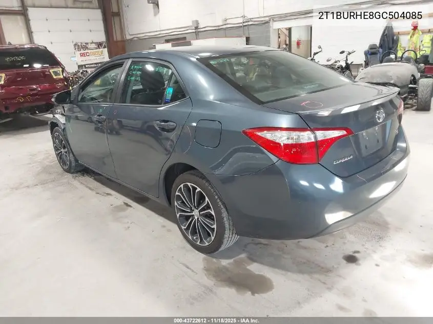 2T1BURHE8GC504085 2016 Toyota Corolla S Plus