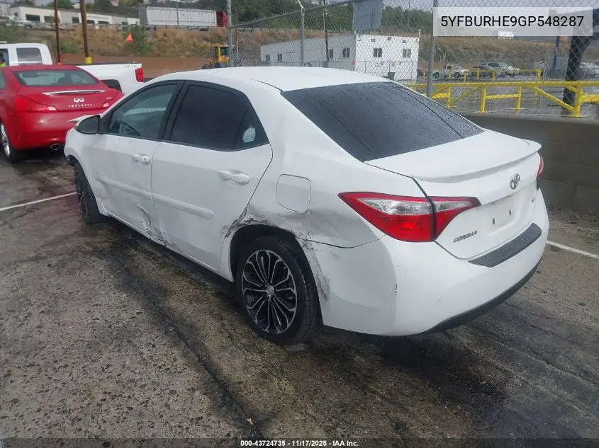 5YFBURHE9GP548287 2016 Toyota Corolla S Plus