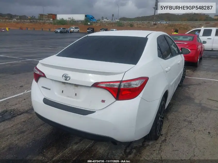 5YFBURHE9GP548287 2016 Toyota Corolla S Plus