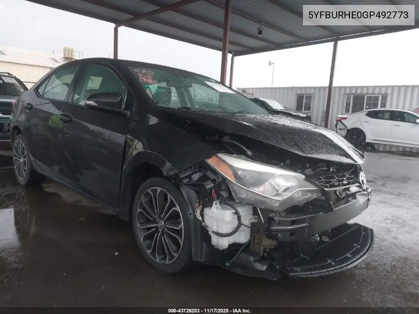 5YFBURHE0GP492773 2016 Toyota Corolla S Plus