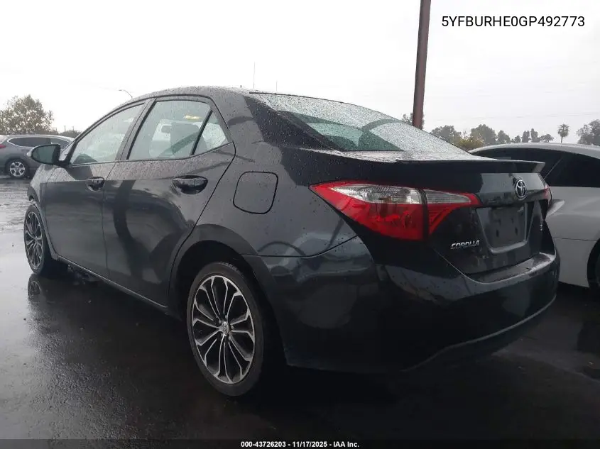 5YFBURHE0GP492773 2016 Toyota Corolla S Plus