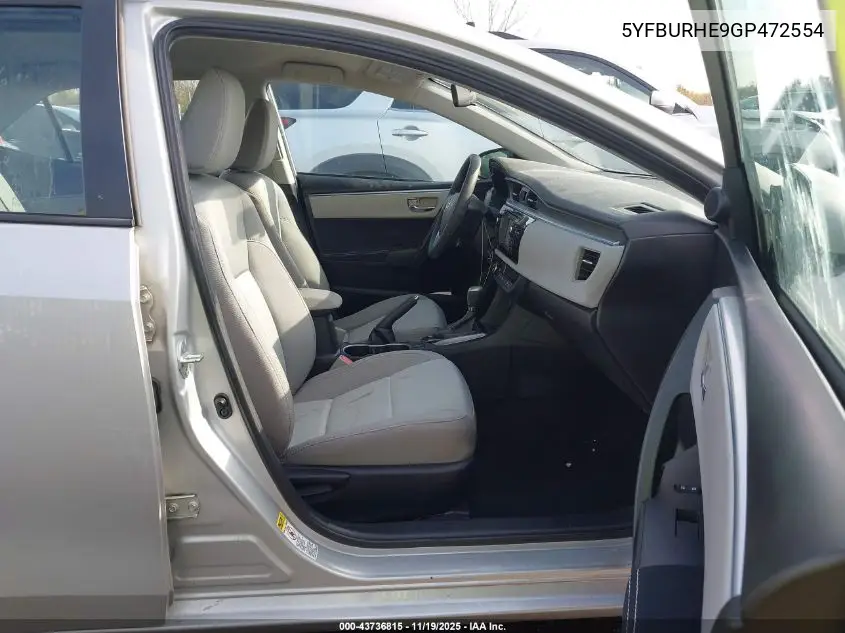 5YFBURHE9GP472554 2016 Toyota Corolla Le