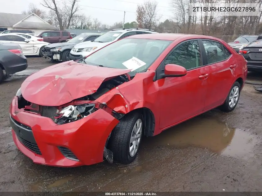 2T1BURHE2GC627896 2016 Toyota Corolla Le