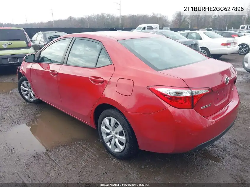 2T1BURHE2GC627896 2016 Toyota Corolla Le