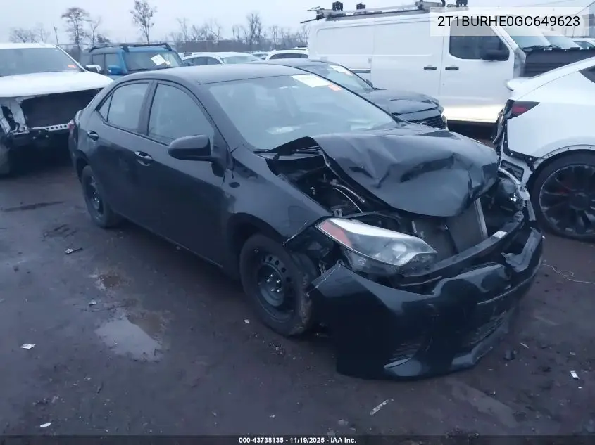 2T1BURHE0GC649623 2016 Toyota Corolla Le