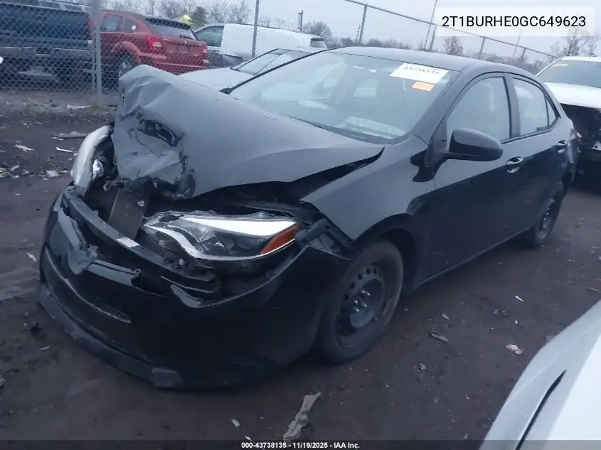 2T1BURHE0GC649623 2016 Toyota Corolla Le