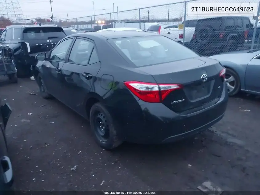 2T1BURHE0GC649623 2016 Toyota Corolla Le