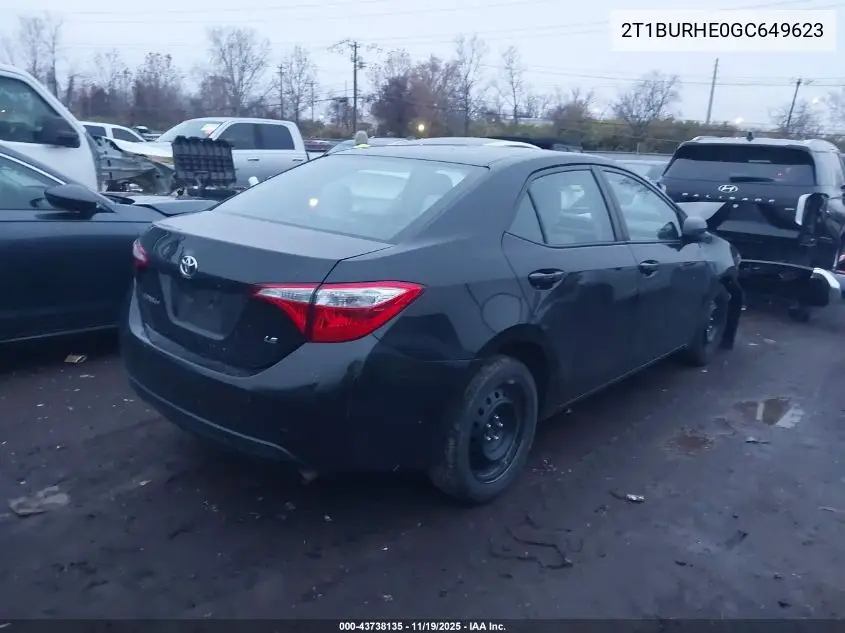 2T1BURHE0GC649623 2016 Toyota Corolla Le