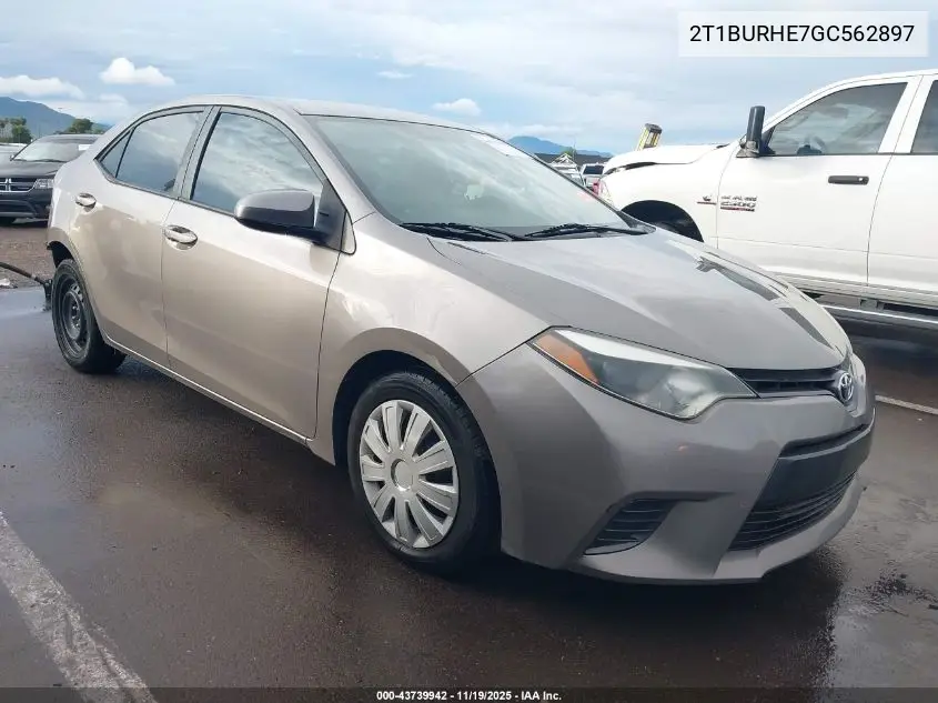 2T1BURHE7GC562897 2016 Toyota Corolla Le