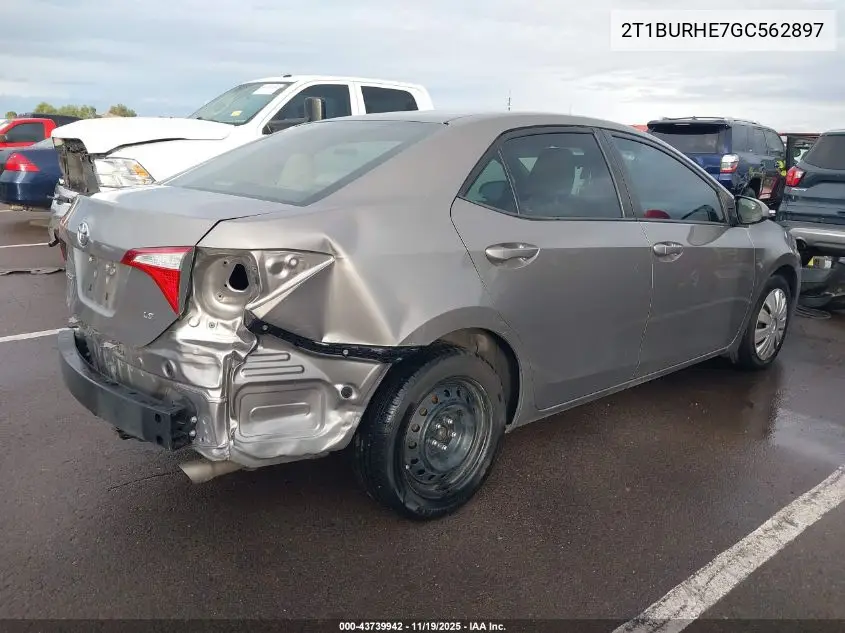 2T1BURHE7GC562897 2016 Toyota Corolla Le
