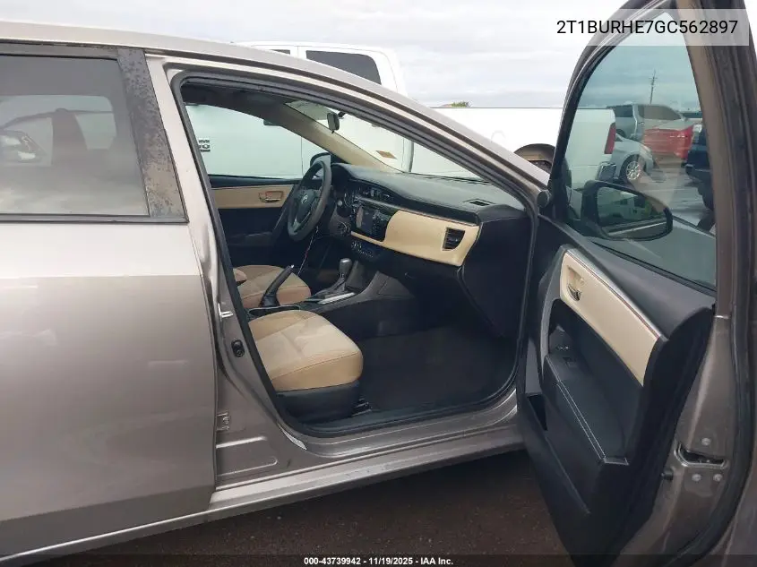 2T1BURHE7GC562897 2016 Toyota Corolla Le