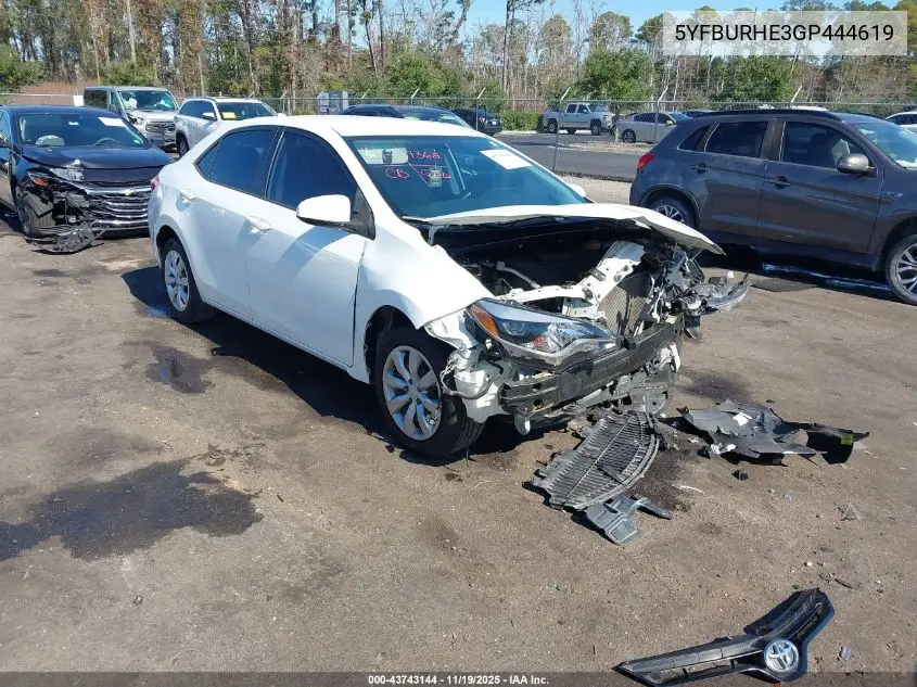 5YFBURHE3GP444619 2016 Toyota Corolla Le