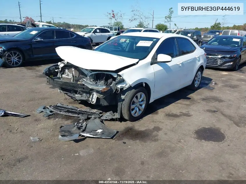 5YFBURHE3GP444619 2016 Toyota Corolla Le