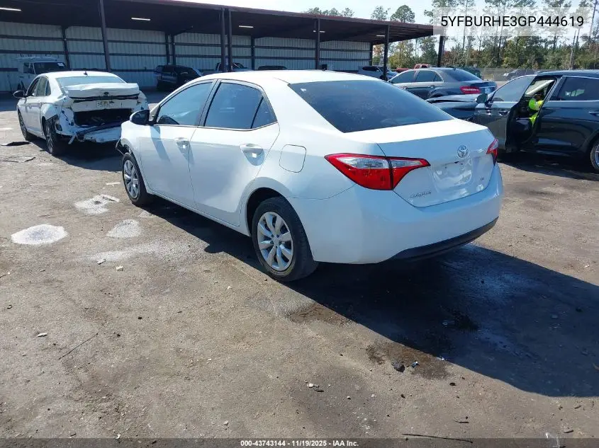 5YFBURHE3GP444619 2016 Toyota Corolla Le