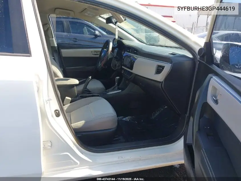 5YFBURHE3GP444619 2016 Toyota Corolla Le