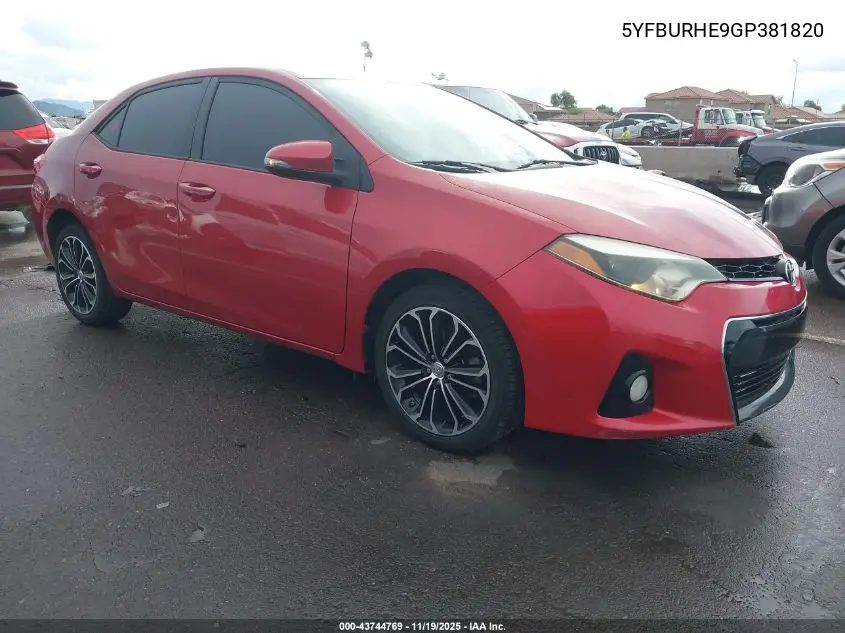 5YFBURHE9GP381820 2016 Toyota Corolla S Plus