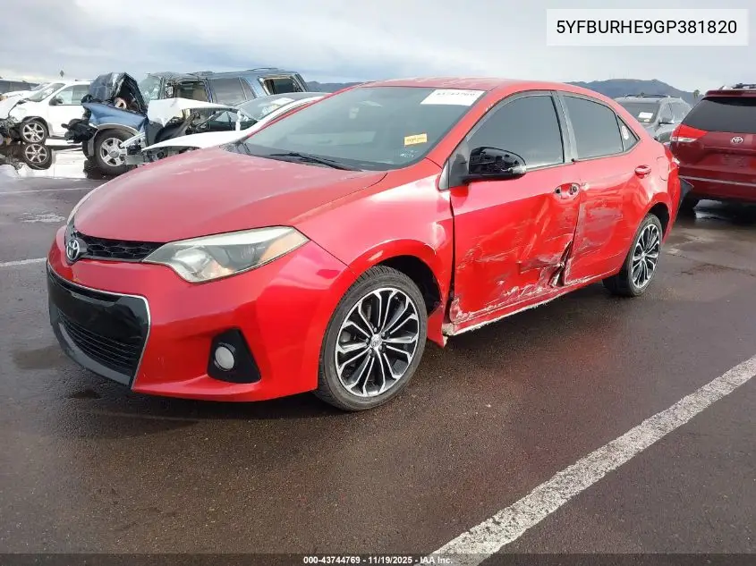5YFBURHE9GP381820 2016 Toyota Corolla S Plus
