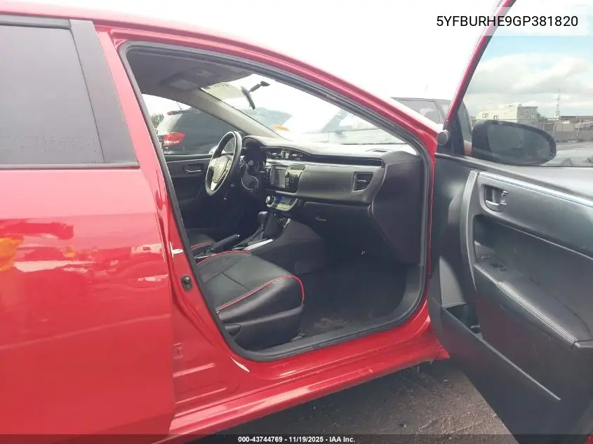 5YFBURHE9GP381820 2016 Toyota Corolla S Plus