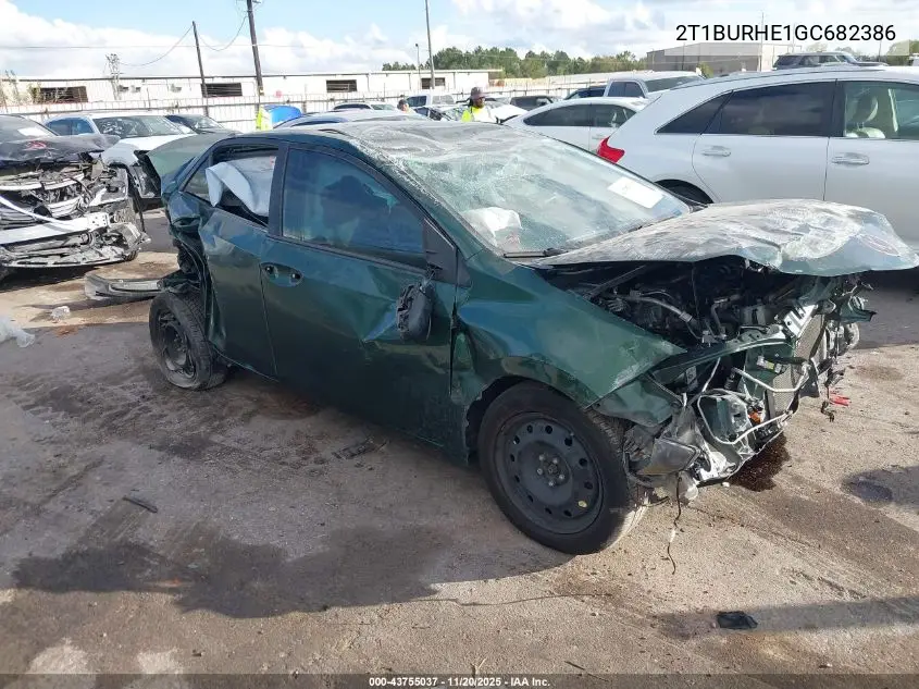2T1BURHE1GC682386 2016 Toyota Corolla Le