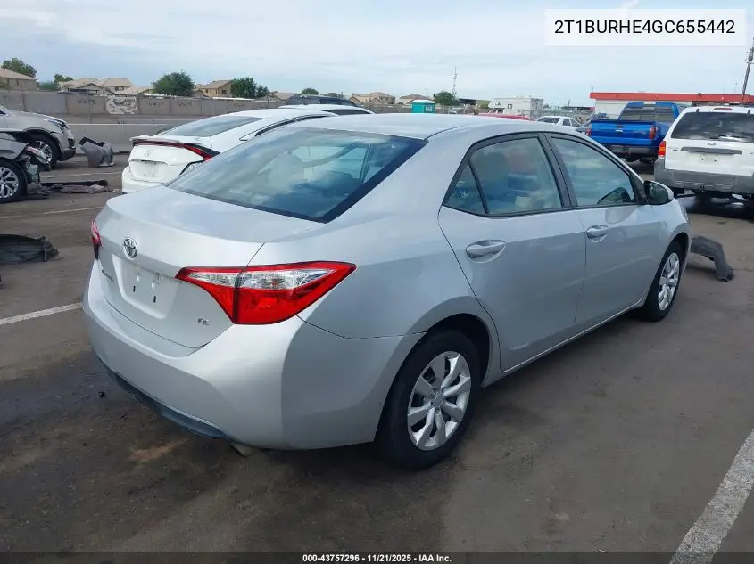 2T1BURHE4GC655442 2016 Toyota Corolla Le
