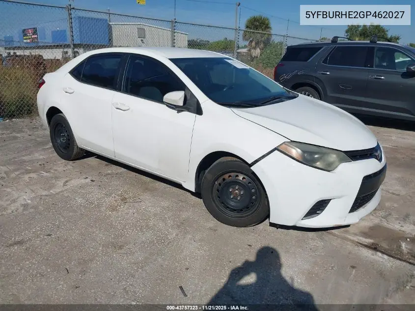 5YFBURHE2GP462027 2016 Toyota Corolla Le