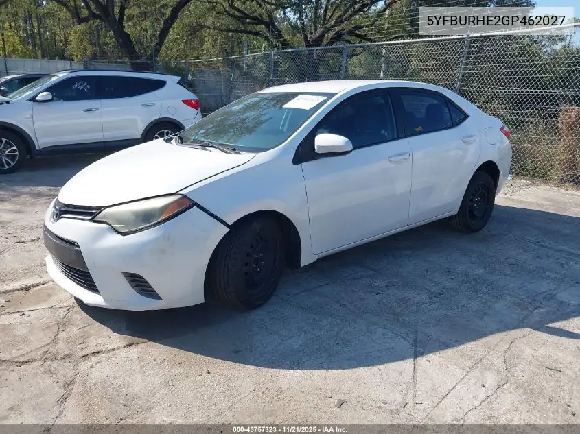 5YFBURHE2GP462027 2016 Toyota Corolla Le