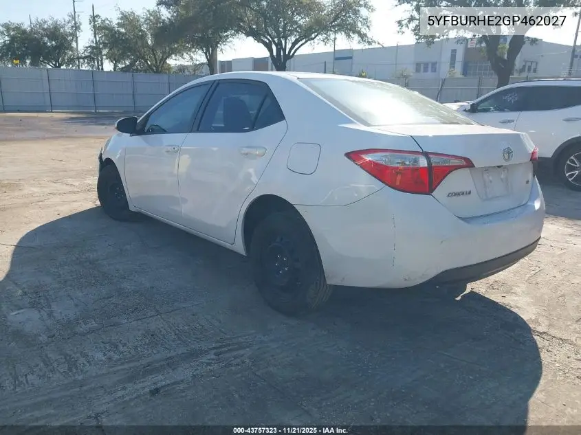 5YFBURHE2GP462027 2016 Toyota Corolla Le