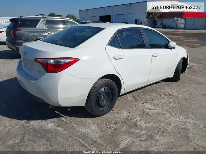 5YFBURHE2GP462027 2016 Toyota Corolla Le