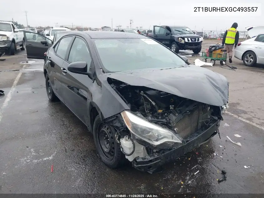 2T1BURHEXGC493557 2016 Toyota Corolla Le
