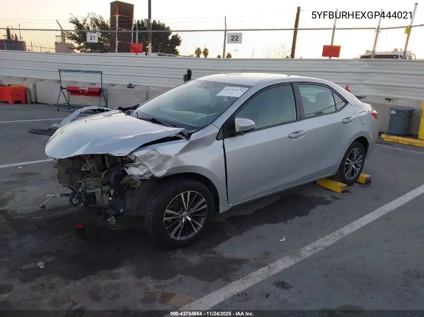 5YFBURHEXGP444021 2016 Toyota Corolla Le Plus