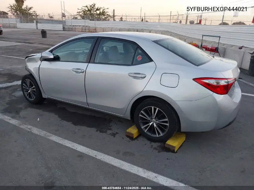 5YFBURHEXGP444021 2016 Toyota Corolla Le Plus
