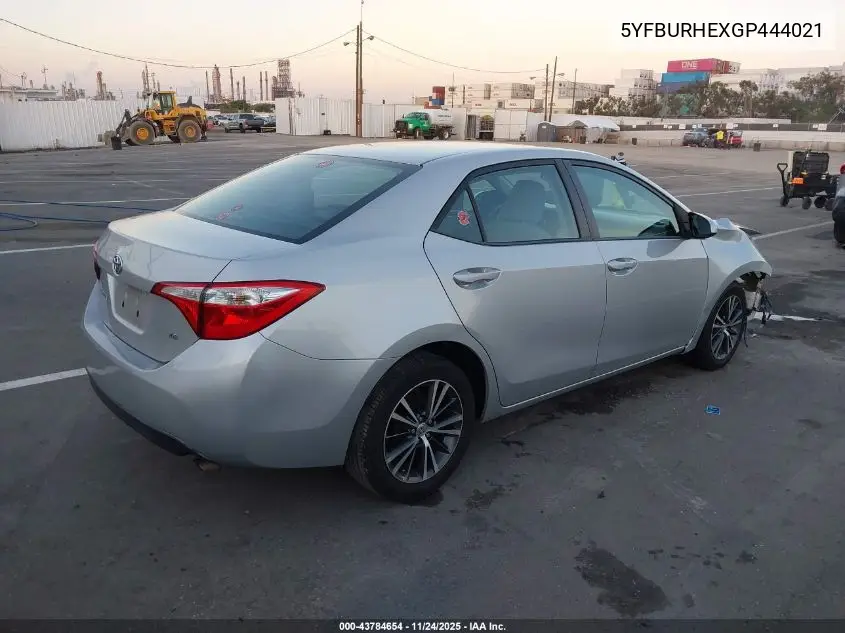 5YFBURHEXGP444021 2016 Toyota Corolla Le Plus