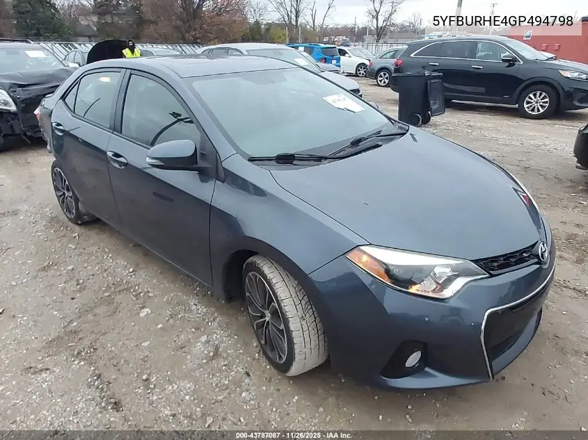 5YFBURHE4GP494798 2016 Toyota Corolla S Plus