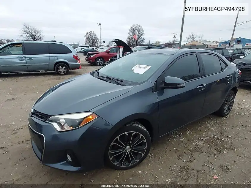 5YFBURHE4GP494798 2016 Toyota Corolla S Plus