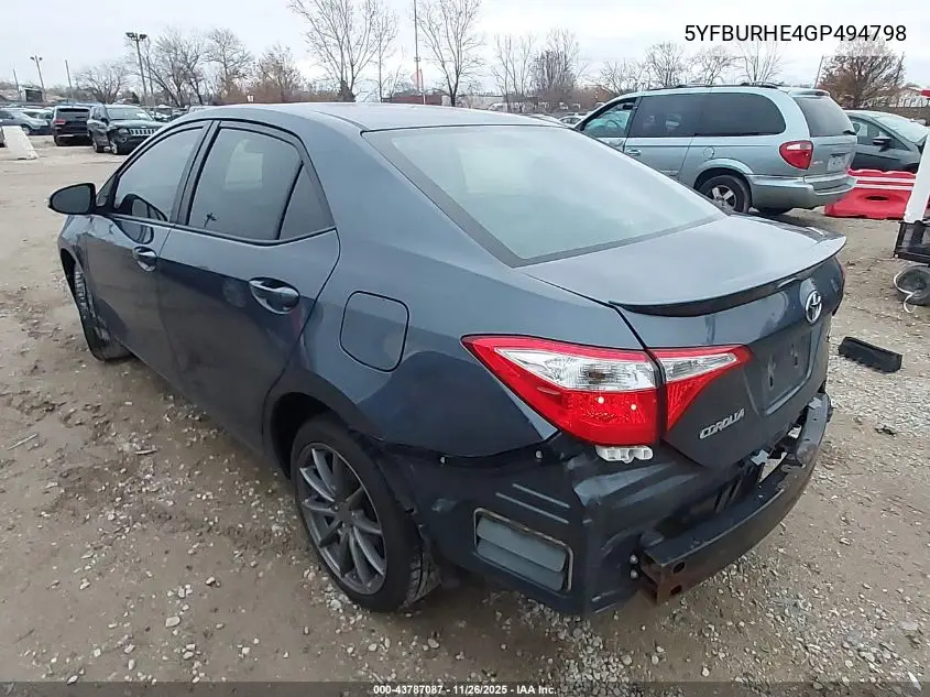 5YFBURHE4GP494798 2016 Toyota Corolla S Plus